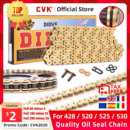 Chaîne o-ring / x-ring 428-530 — Moto cross & enduro 120-136 maillons