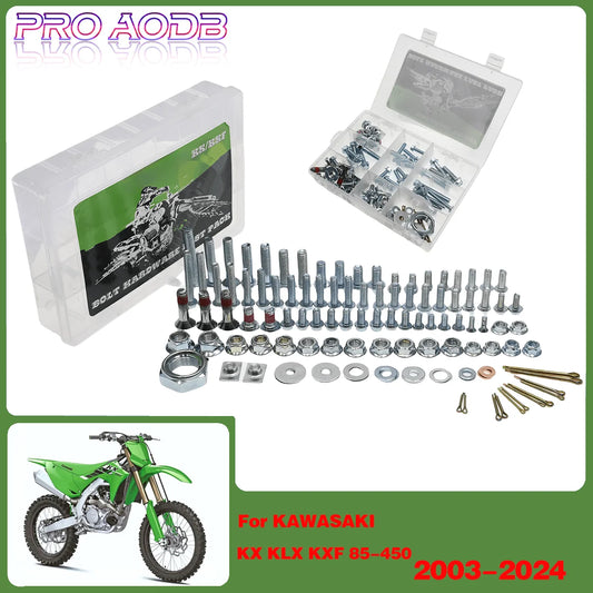 Kit visserie carénage plastiques — Kawasaki KX KLX KXF 80-450 2003-2025