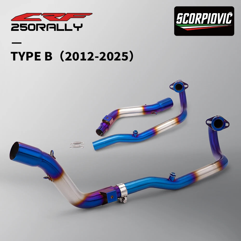 Off road CRF250 CRF250F CRF250L Front Link Pipe Full Exhaust System Muffler 2012-2025