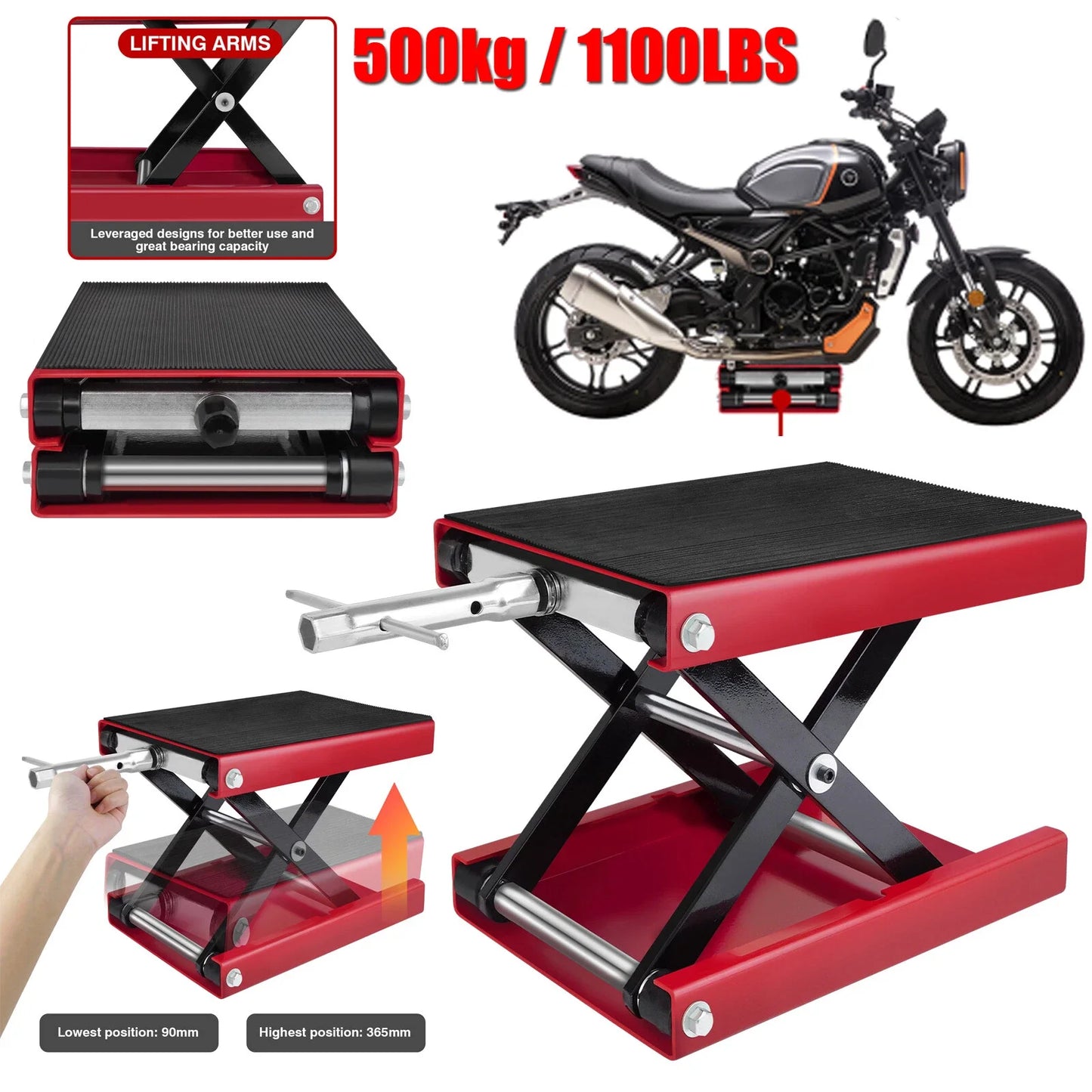 Cric moto professionnel 500 kg manuelle