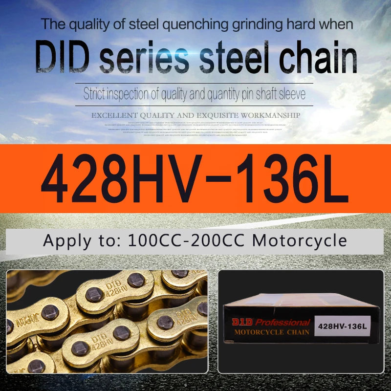 Chaîne o-ring / x-ring 428-530 — Moto cross & enduro 120-136 maillons
