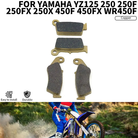 Plaquettes de frein avant & arrière cuivre — Yamaha YZ125 YZ250 YZ250F YZ450F WR450F