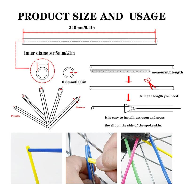 Kit habillage rayons roue 36/72 pcs — Moto cross universel