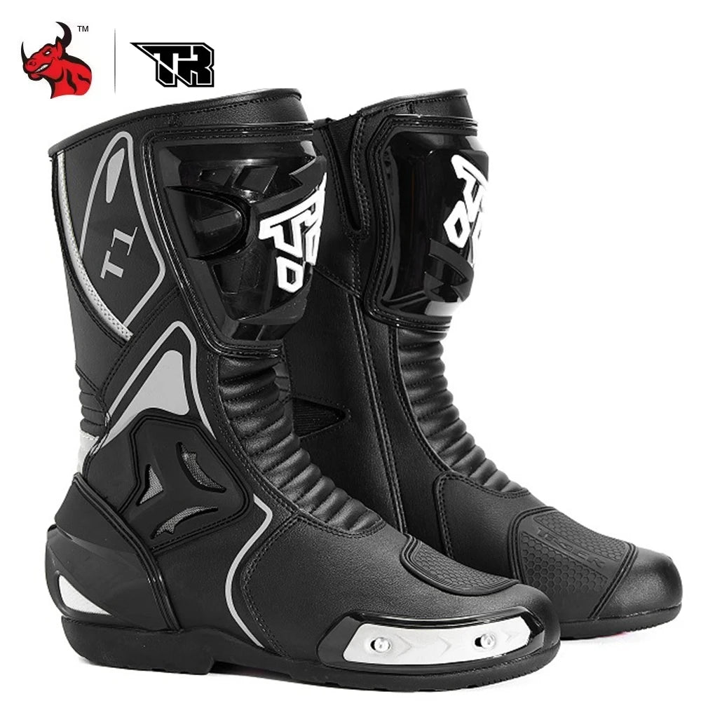 Professional Outdoors Motocross Racing Long Boots  Anti Slip Breathable Motos Shoes Men's Motorcycle Protective Boots