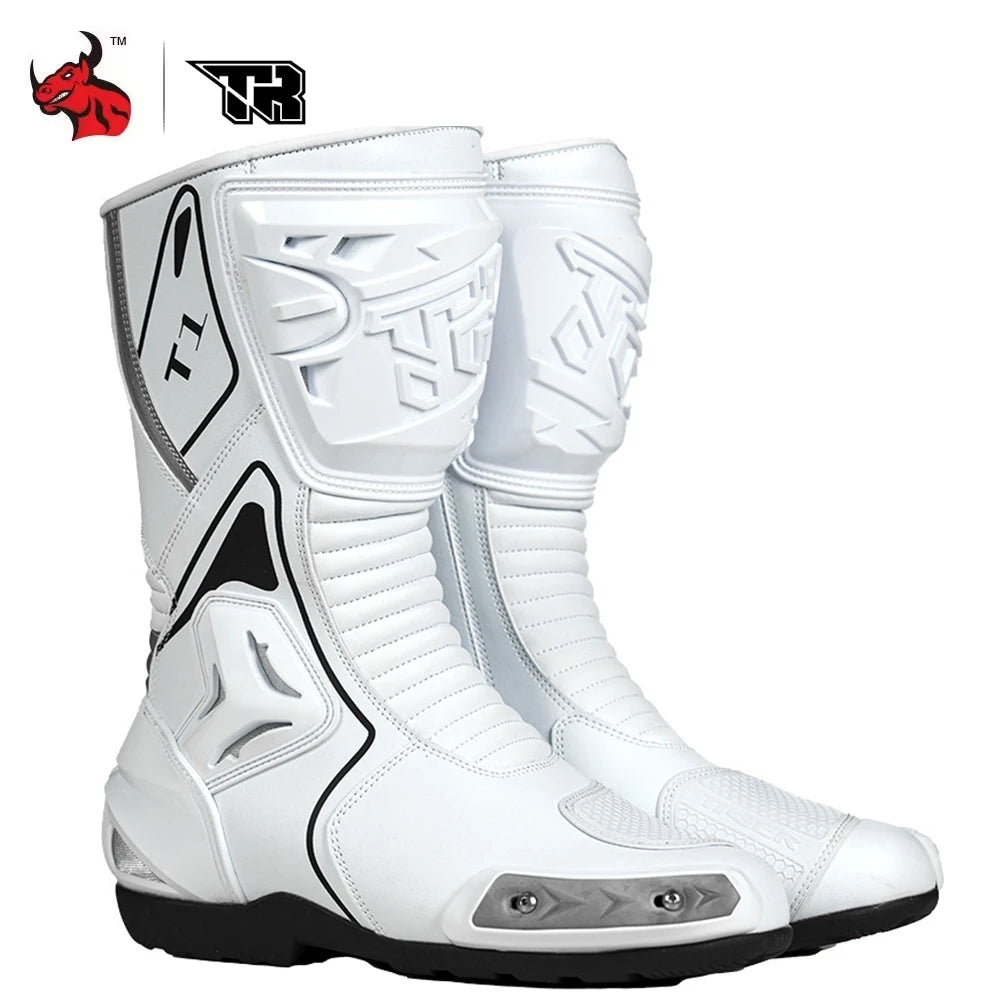 Professional Outdoors Motocross Racing Long Boots  Anti Slip Breathable Motos Shoes Men's Motorcycle Protective Boots