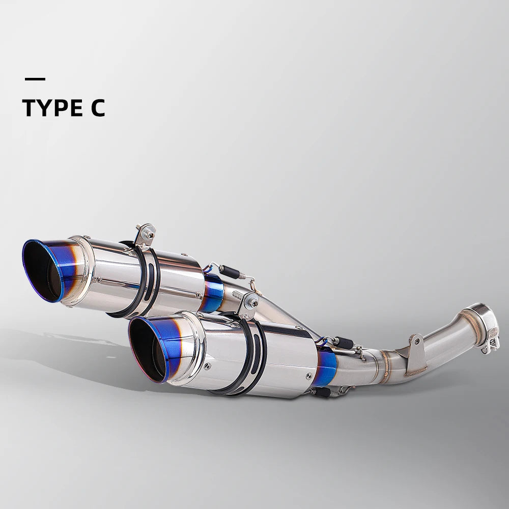 Suitable for CRF450R CRF450R/X T148 (2015-2020) motorcycle stainless steel dual outlet mid section exhaust system kit
