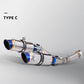Suitable for CRF450R CRF450R/X T148 (2015-2020) motorcycle stainless steel dual outlet mid section exhaust system kit