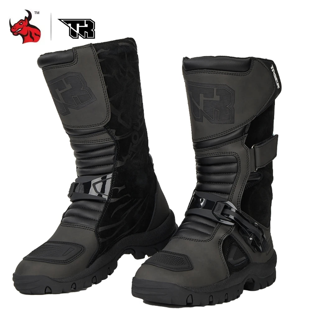 Professional Outdoors Motocross Racing Long Boots  Anti Slip Breathable Motos Shoes Men's Motorcycle Protective Boots