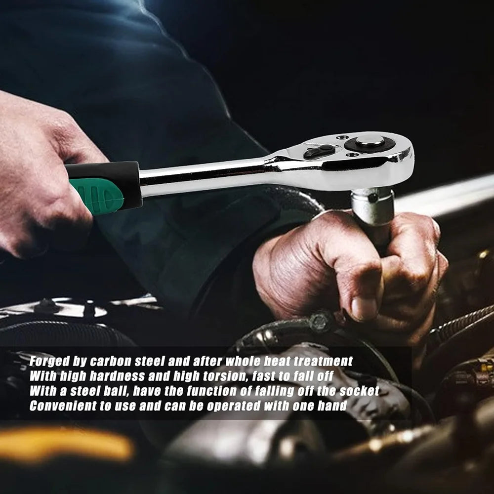 227pcs Socket Wrench Set Ratchet Torque Wrench Combo Kit Car Repair Tool 1/4 3/8 1/2 Ratchet Spanner Screwdriver Bits Hand Tool