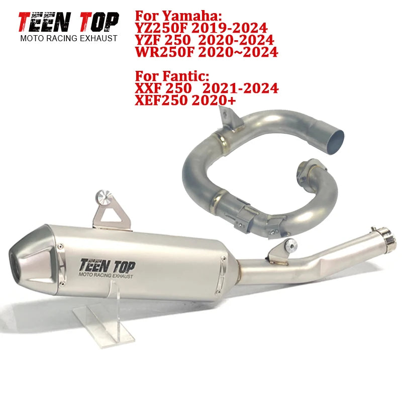 TitaniumAlloy OEM Exhaust Pipe For Yamaha YZF250 YZ250F Exhaust System YZ250FX WR250F Exhaust Muffler Motorcross Escape Moto