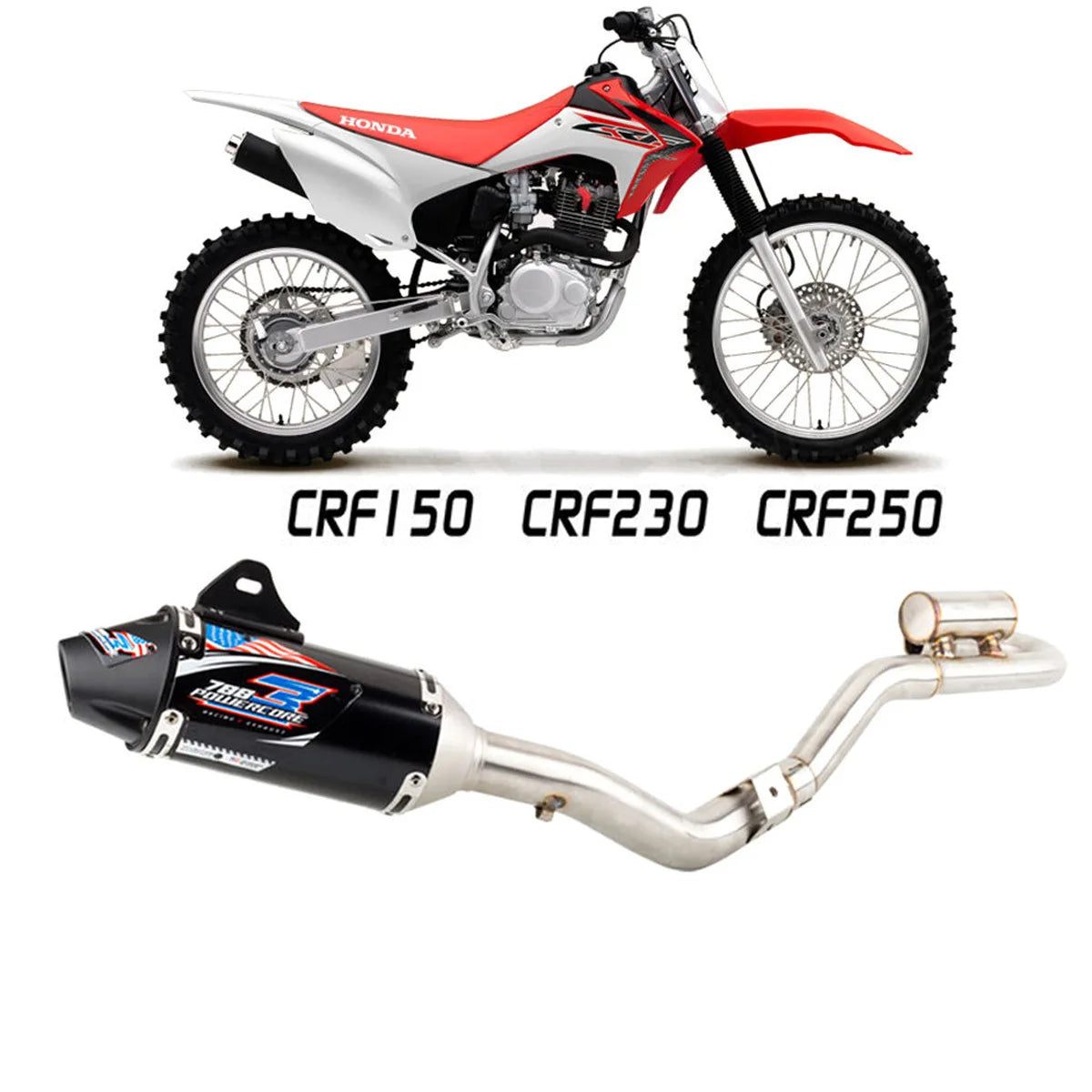 Motorcycle Exhaust Full System Muffler Escapes For HONDA CRF150 CRF230 CRF250 Motorcycle Modified Exhaust Pipe Front Off Road