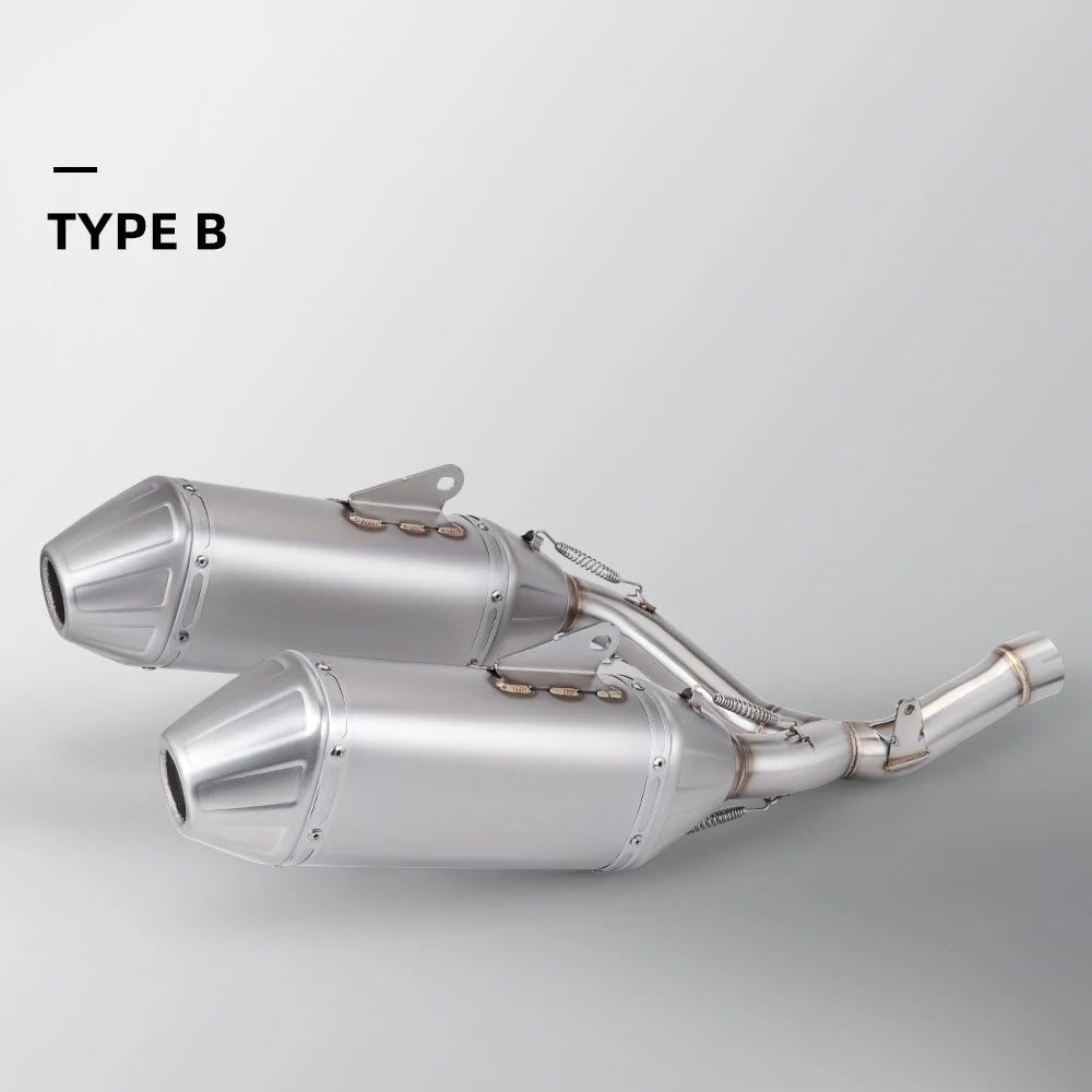 Suitable for CRF450R CRF450R/X T148 (2015-2020) motorcycle stainless steel dual outlet mid section exhaust system kit