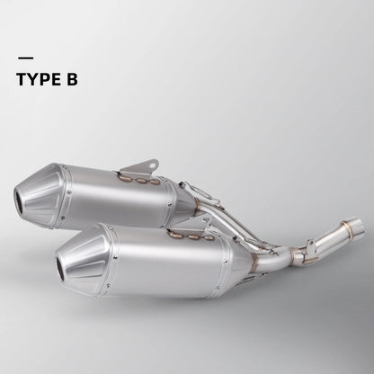 Suitable for CRF450R CRF450R/X T148 (2015-2020) motorcycle stainless steel dual outlet mid section exhaust system kit