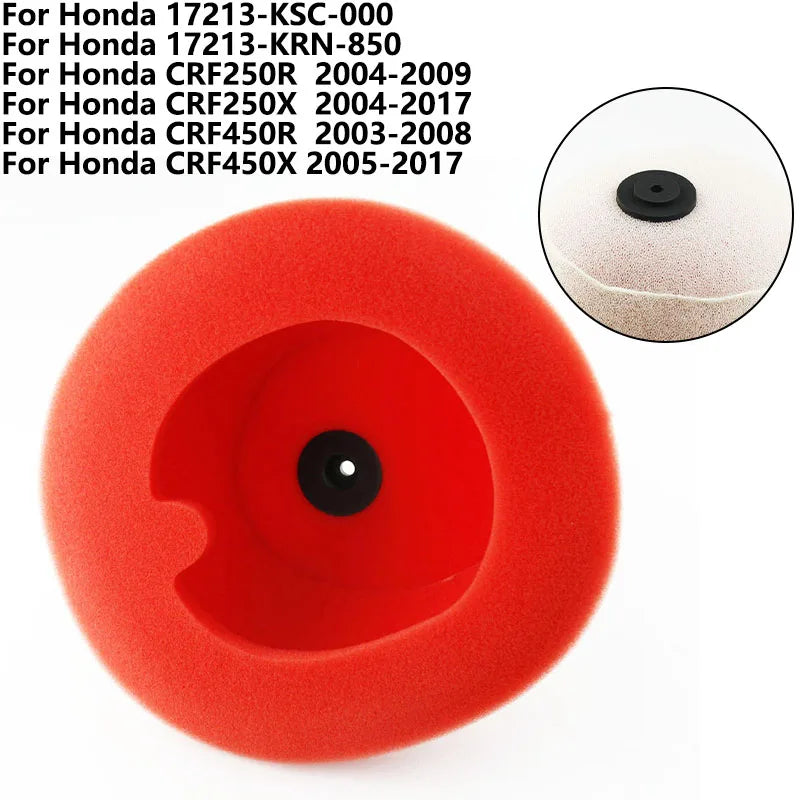 filtre à air pour Honda 17213-KSC-000  17213-KRN-850 CRF250R  2004-2009 CRF250X  2004-2017 CRF450R  2003-2008 CRF450X