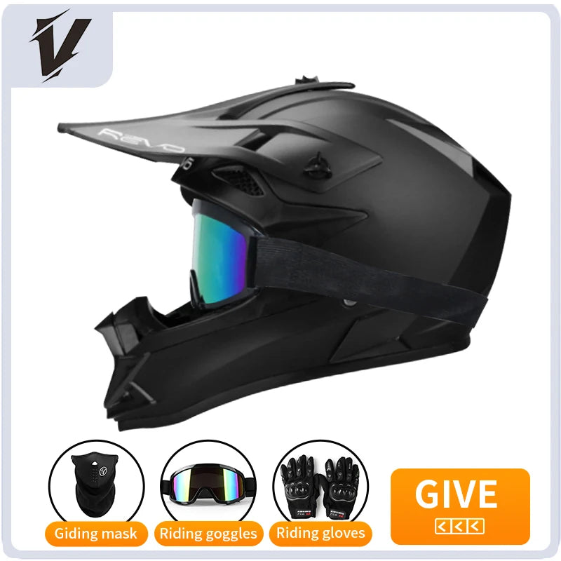 Casque cross enfant et adulte 3 pièces