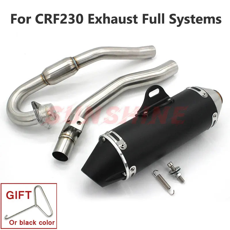 Real Picture For CRF230 CRF230F CRF150F Motorcross Exhaust Full Systems Motorcycle Muffler Slip on Escape Moto Front Pipe