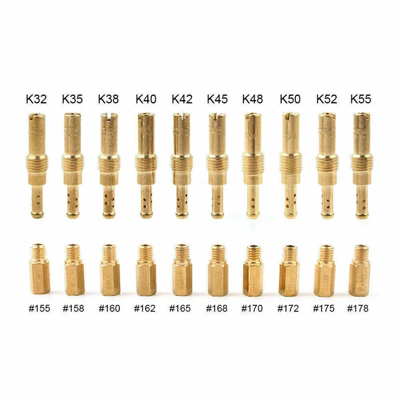 Ensemble de 20 gicleurs de carburateur principaux et ralenti Keihin PWK CVK FCR-MX PJ PWM Motorcycle Accessories