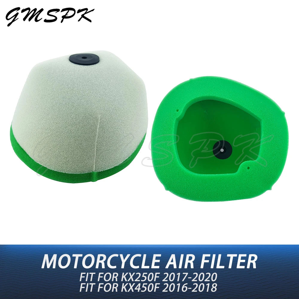 Motorcycle Foam Sponge Air Filter Cleaner Fit for Kawasaki KX250 KX250F KX252 2017-2020 KX450/F 2016 2017 2018 KXF 250 450