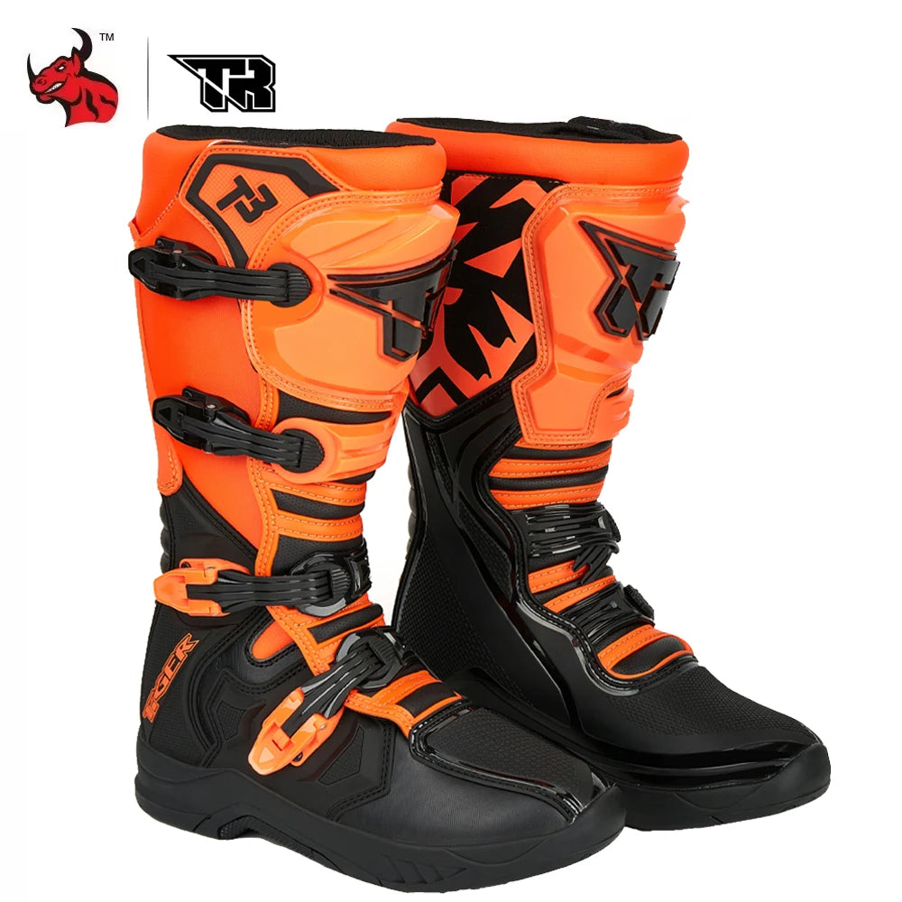 Men's Racing Shoes Boots Safe Riding Motocross Boots Waterproof Anti Fall Wear-resistant Motorcycle Boots  Equipment Rally