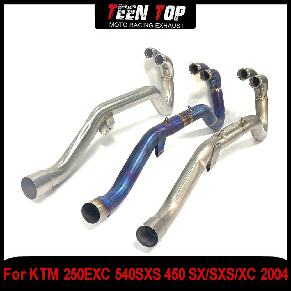 50mm Motorcycle Exhaust Pipe For KTM 250EXC 540SXS 450 SX/SXS/XC 2004 Exhaust Header Offroad Bike Titanium Alloy Front Link Pipe