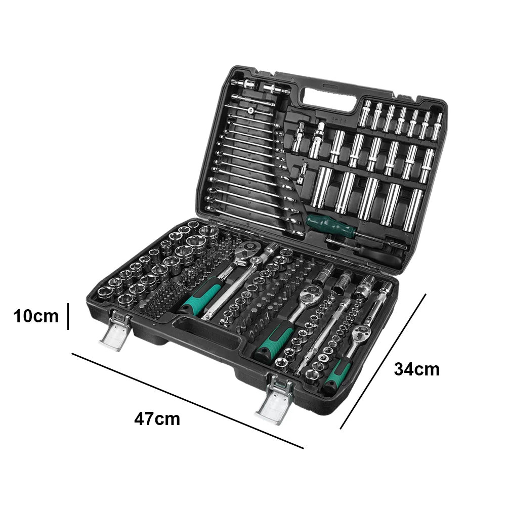 227pcs Socket Wrench Set Ratchet Torque Wrench Combo Kit Car Repair Tool 1/4 3/8 1/2 Ratchet Spanner Screwdriver Bits Hand Tool