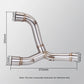 Suitable for CRF450R CRF450R/X T148 (2015-2020) motorcycle stainless steel dual outlet mid section exhaust system kit