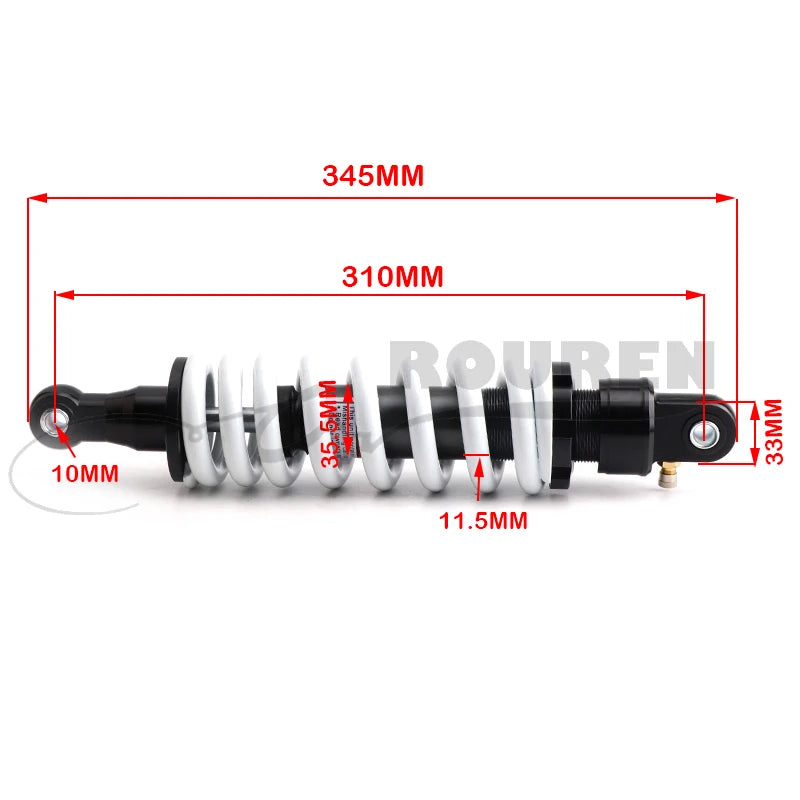 Amortisseur arrière 310 mm réglable — Dirt Bike Pit Bike ATV universel
