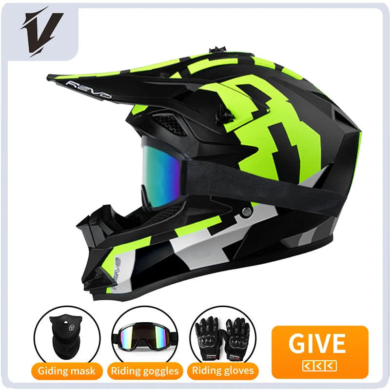 Casque cross enfant et adulte 3 pièces