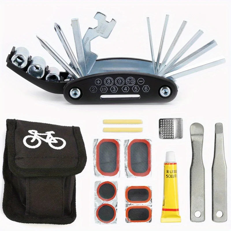 Bike Tire Repair Kit Convenient To Carry With Portable Storage Box Suitable For Motorcycle Bycicle Inner Tube Puncture Patch Kit