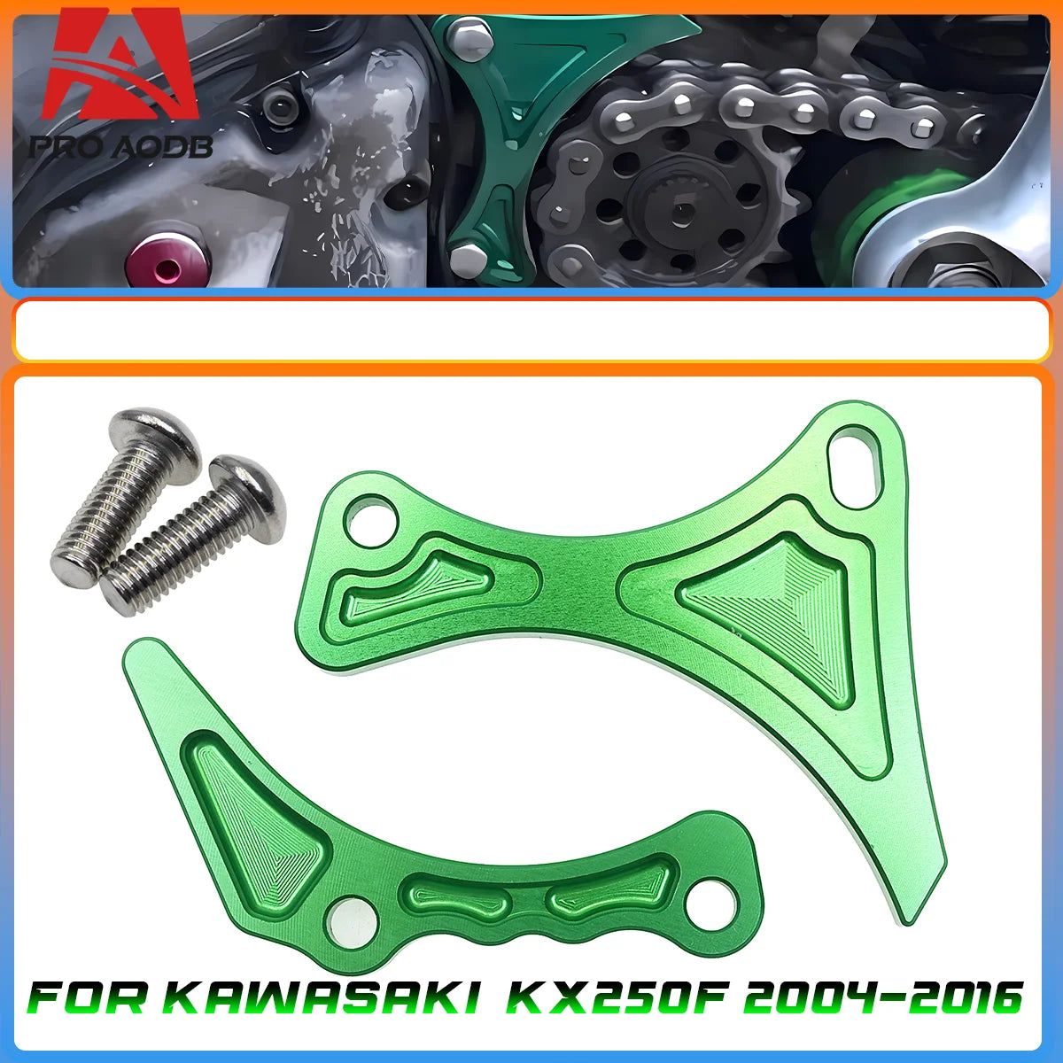 Protège-pignon + couvre-carter CNC — Kawasaki KXF KX 250F 450F 2004-2016
