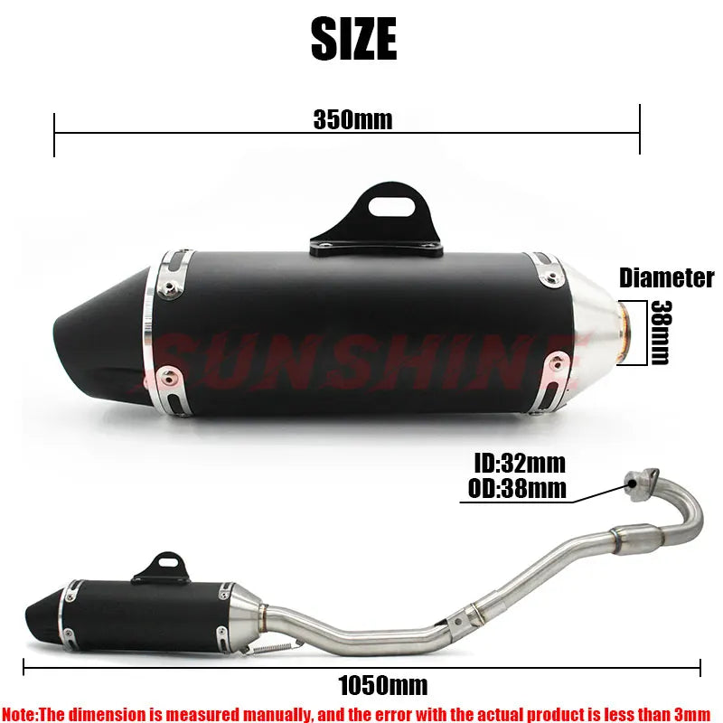 Real Picture For CRF230 CRF230F CRF150F Motorcross Exhaust Full Systems Motorcycle Muffler Slip on Escape Moto Front Pipe