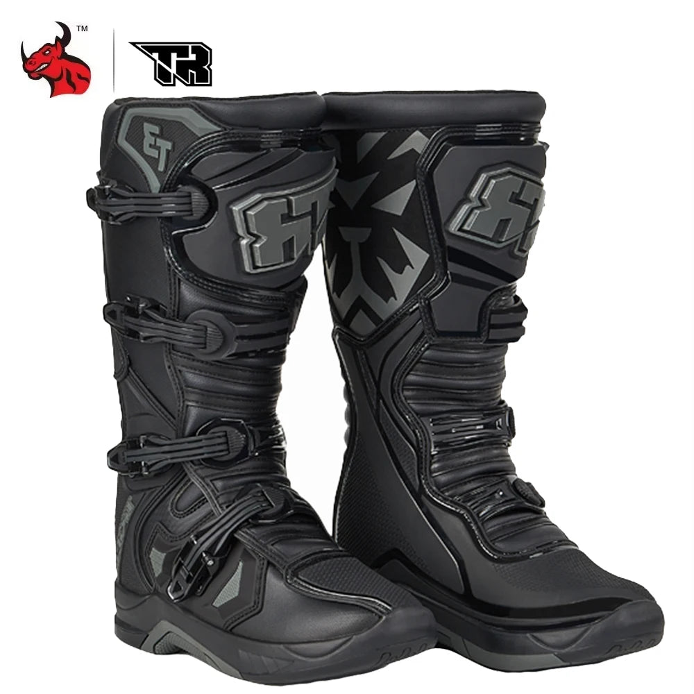 Men's Racing Shoes Boots Safe Riding Motocross Boots Waterproof Anti Fall Wear-resistant Motorcycle Boots  Equipment Rally