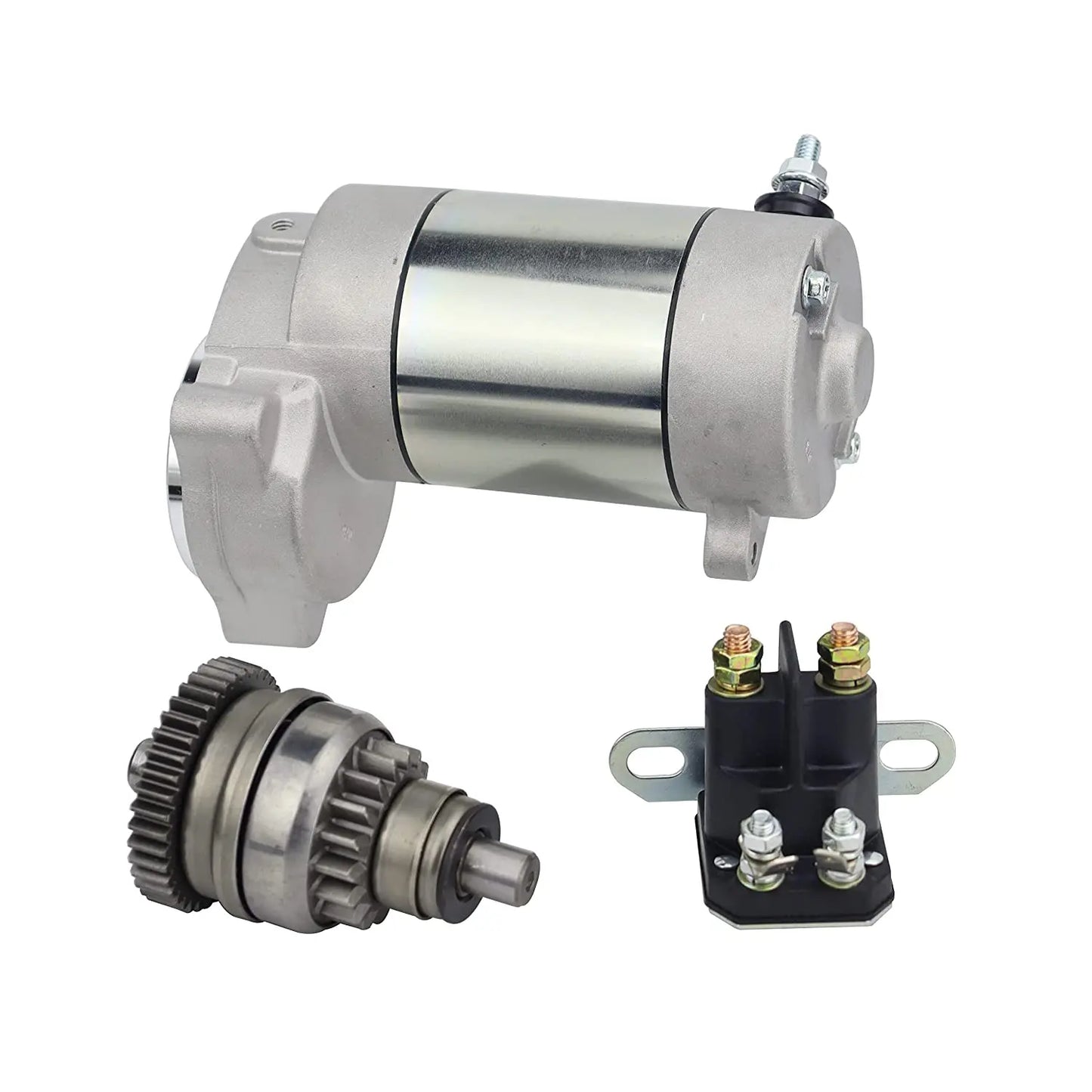 18331 Starter Motor & Bendix & Solenoid Relay Engine Set Fo rPolaris ATV Trail Blazer 250 2005-2006 Sportman 400 3085393 SMU0034