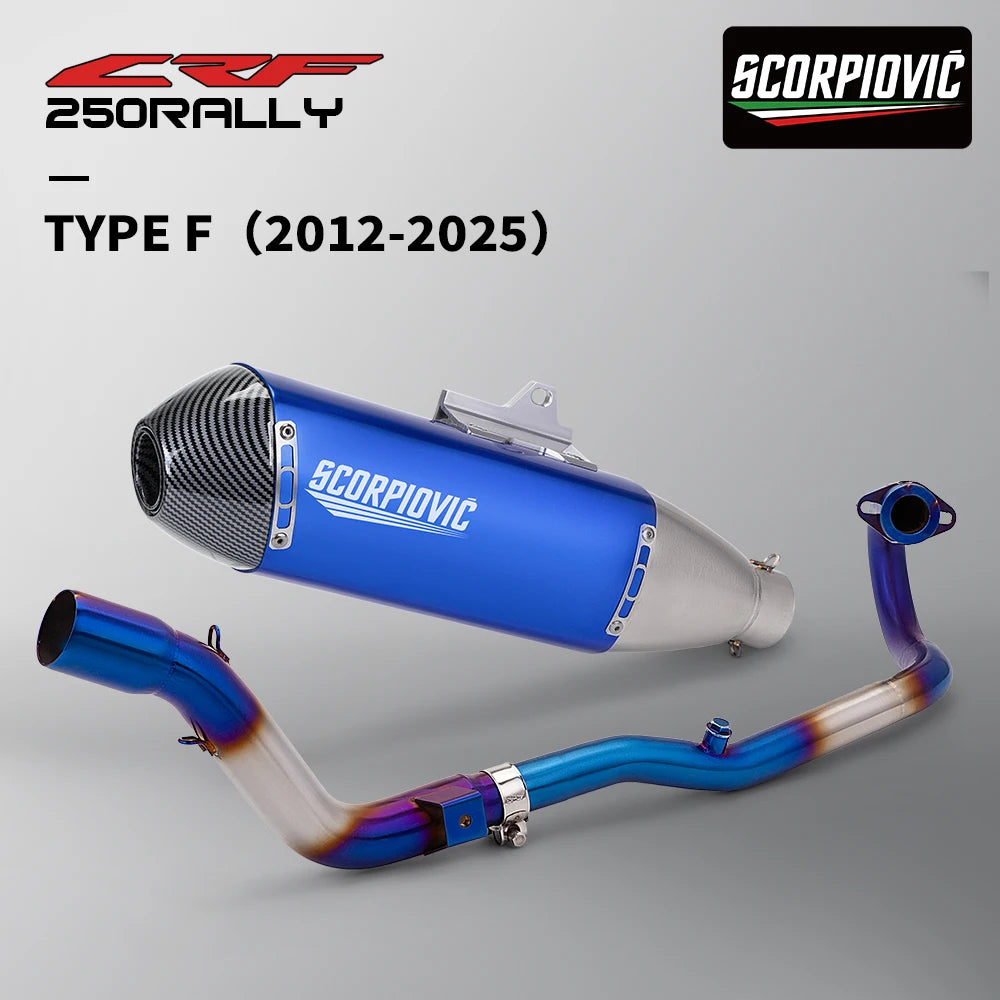 Off road CRF250 CRF250F CRF250L Front Link Pipe Full Exhaust System Muffler 2012-2025