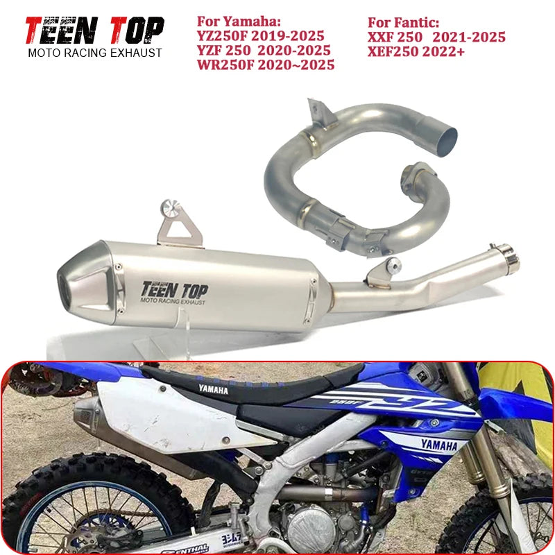 TitaniumAlloy OEM Exhaust Pipe For Yamaha YZF250 YZ250F Exhaust System YZ250FX WR250F Exhaust Muffler Motorcross Escape Moto