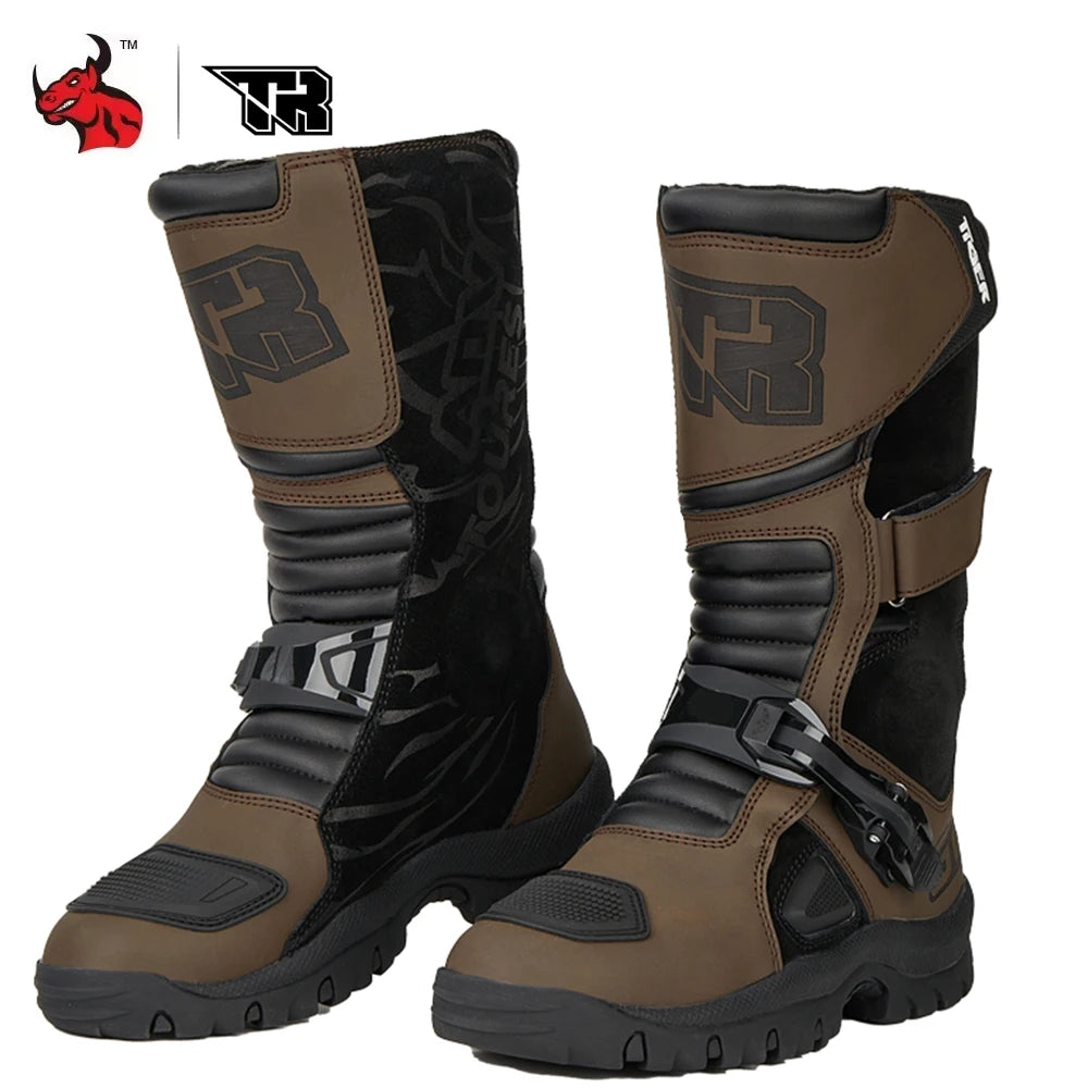 Professional Outdoors Motocross Racing Long Boots  Anti Slip Breathable Motos Shoes Men's Motorcycle Protective Boots